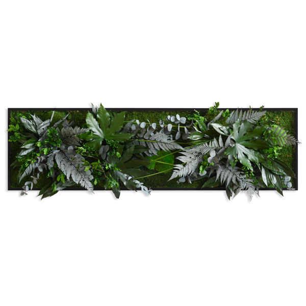 plant pictures with jungle design  140x40cm solid wood frame (black)