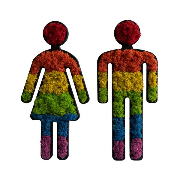 Pictogram: moss couple 25cm multicolored